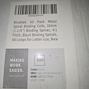 Binditek Black Metal Spiral Binding Coils